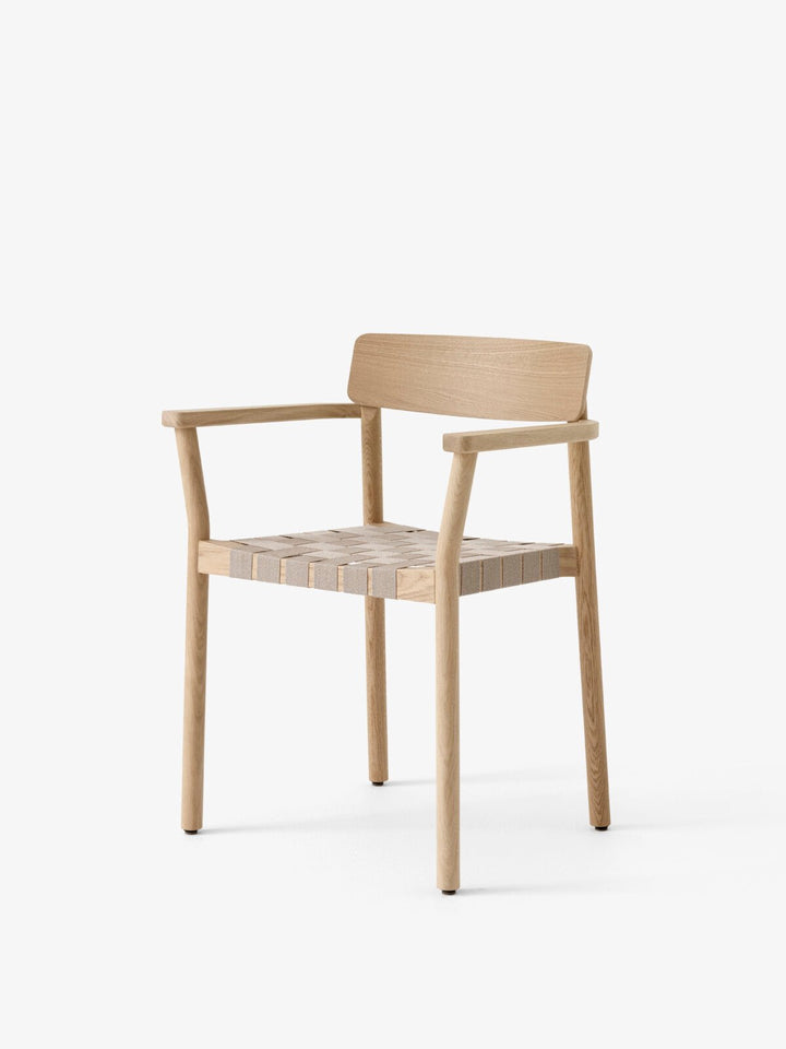 Betty Armchair - Linen Webbing Seat - &Tradition Chairs - Lacquered Oak with Natural Linen - HORNE