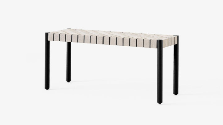 Betty Bench - &Tradition Stools + Benches + Ottomans - Black with Natural Webbing - 41.3" - HORNE