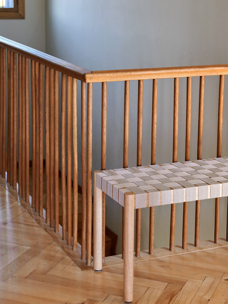 Betty Bench - &Tradition Stools + Benches + Ottomans - Smoked Oiled Oak with Natural Webbing - 41.3