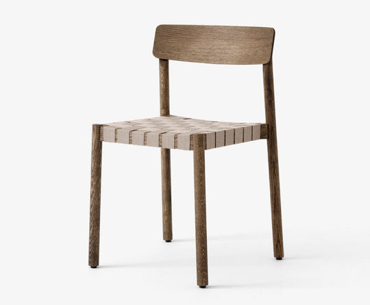 Betty Side Chair - No Upholstery - &Tradition Chairs - Smoked Oiled Oak with Natural Linen - HORNE