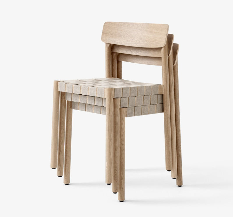 Betty Side Chair - No Upholstery - &Tradition Chairs - Smoked Oiled Oak with Natural Linen - HORNE