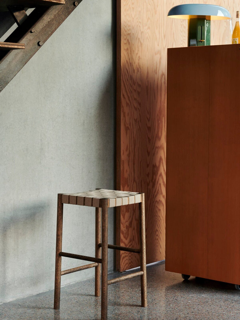 Betty Stool - &Tradition Stools + Benches + Ottomans - Smoked Oiled Oak with Natural Webbing - Bar Stool - HORNE