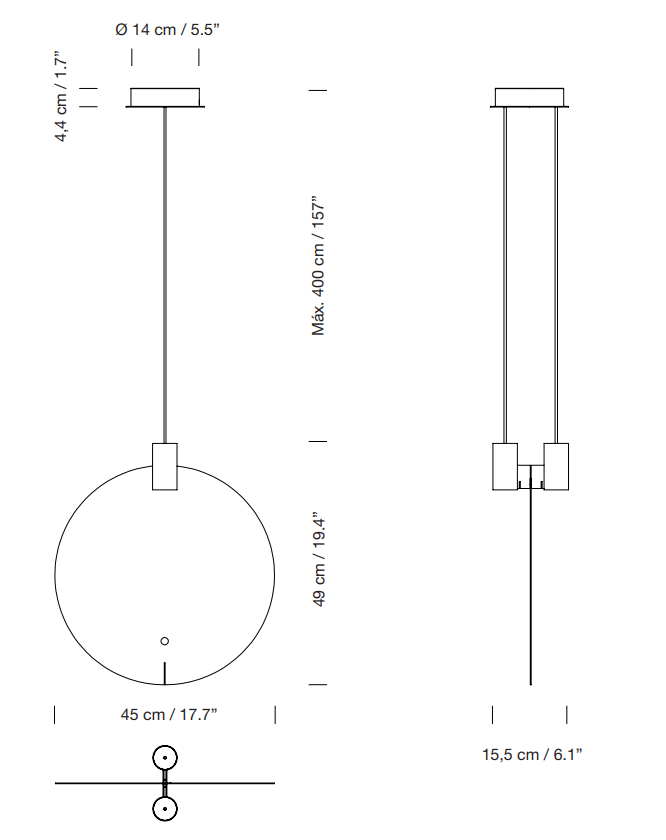 Bijou L Pendant Lamp - Santa & Cole - Pendants - Glossy White - HORNE