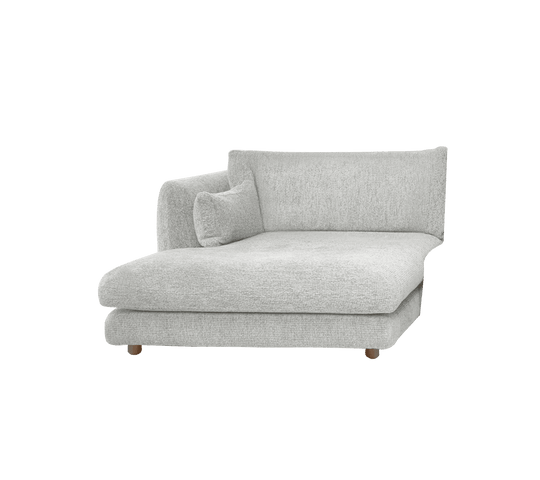 Bloom Chaise Lounge Right Module w/Teak Legs - Cane Line Modular Sofas - Light Grey - Ambience - HORNE
