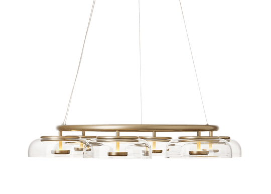 Blossi 6 Chandelier - Nuura Chandeliers - Nordic Gold / Clear - HORNE