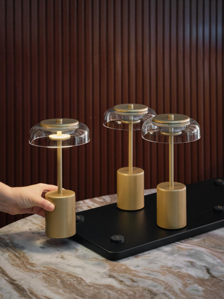 Blossi Table Mini Portable - Nuura Portable Lanterns - Nordic Gold / Clear - HORNE