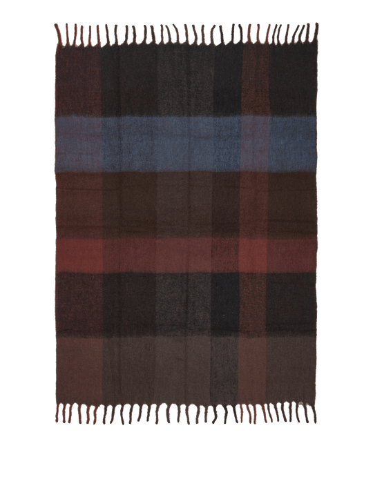 Blur Mohair Blanket - Dark Chocolate / Oxide Red - Ferm Living
