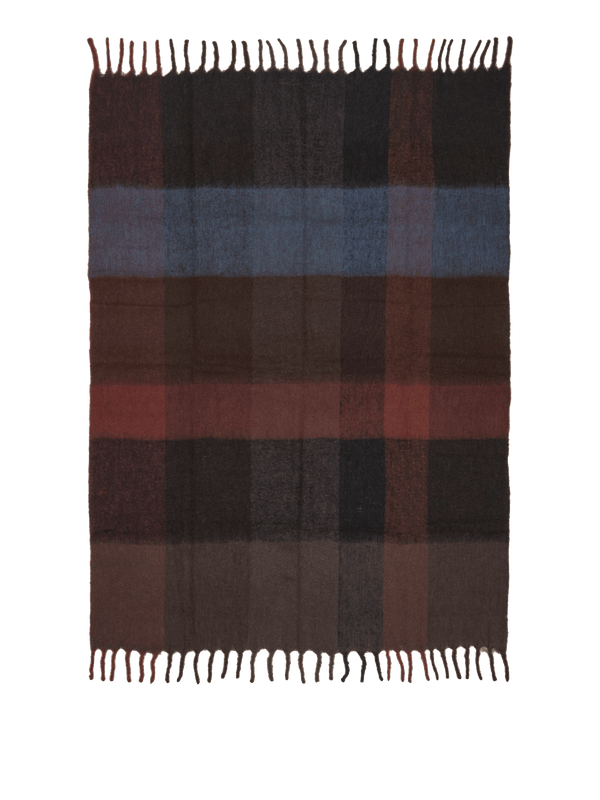 Blur Mohair Blanket - Dark Chocolate / Oxide Red - Ferm Living