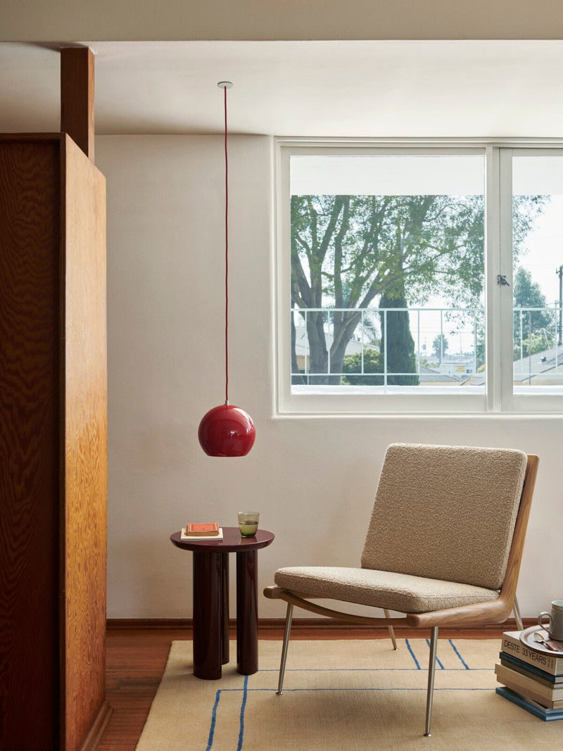 Boomerang Lounge Chair - Oiled Oak w/ Stainless Steel - &Tradition Chairs - Steelcut Quartet 0394 - HORNE