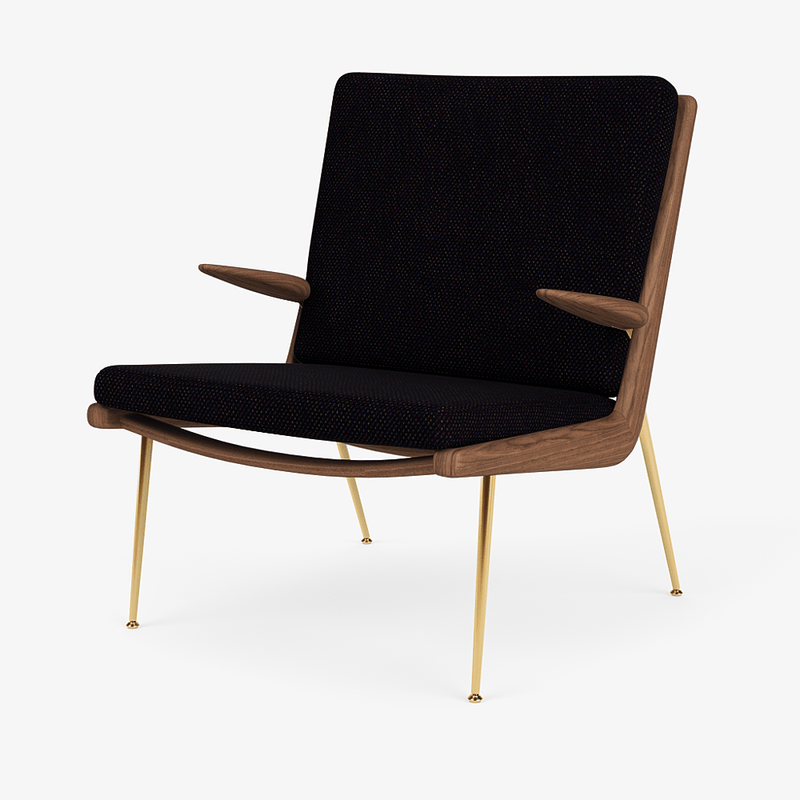 Boomerang Lounge Chair w/ Armrest - Oiled Walnut w/ Brass - &Tradition Chairs - Hot Madison 988 - HORNE