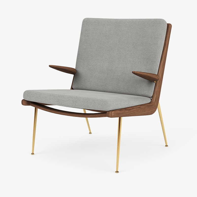 Boomerang Lounge Chair w/ Armrest - Oiled Walnut w/ Brass - &Tradition Chairs - Hot Madison 988 - HORNE