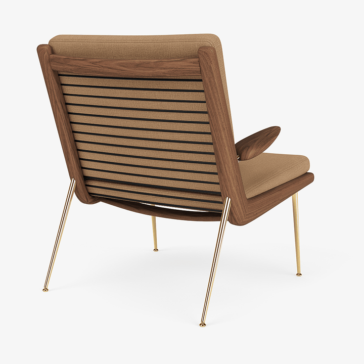 Boomerang Lounge Chair w/ Armrest - Oiled Walnut w/ Brass - &Tradition Chairs - Hot Madison 988 - HORNE