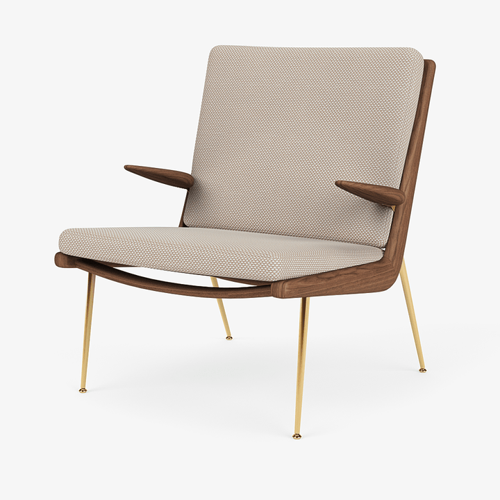 Boomerang Lounge Chair w/ Armrest - Oiled Walnut w/ Brass - &Tradition Chairs - Sisu 0105 - HORNE
