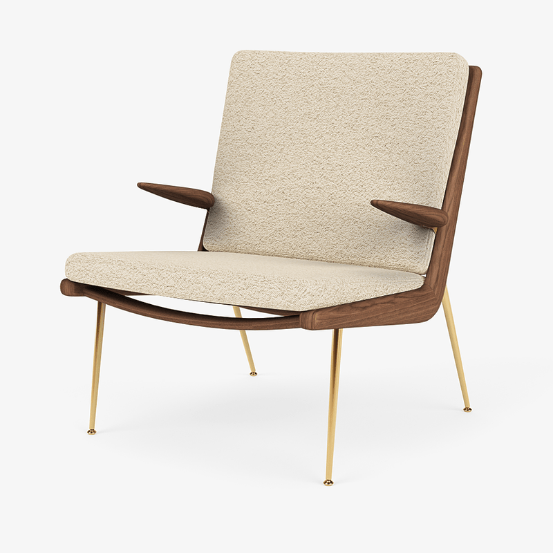 Boomerang Lounge Chair w/ Armrest - Oiled Walnut w/ Brass - &Tradition Chairs - Hot Madison 988 - HORNE