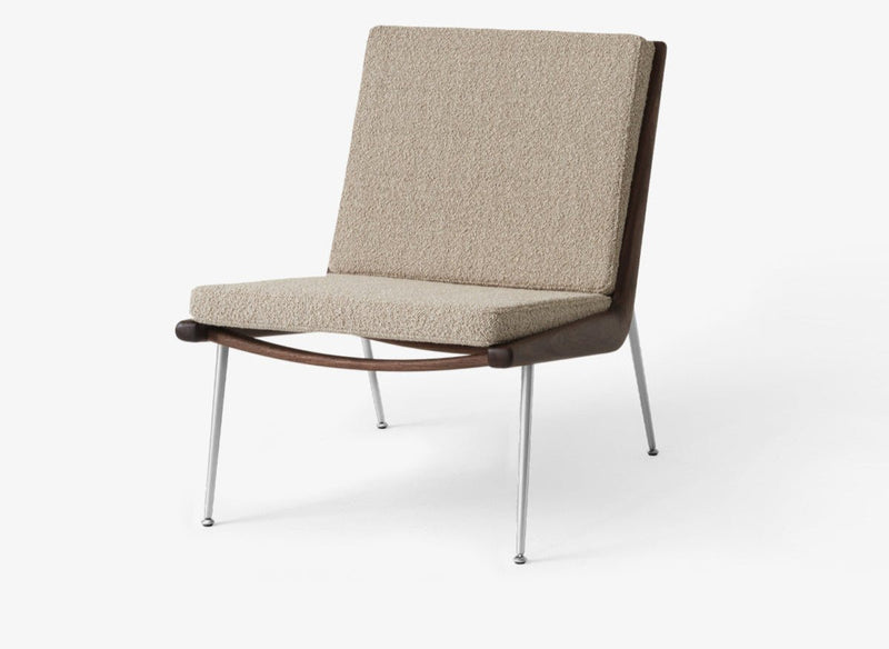 Boomerang Lounge Chair - Walnut w/ Stainless Steel - &Tradition Chairs - Karakorum 003 - HORNE