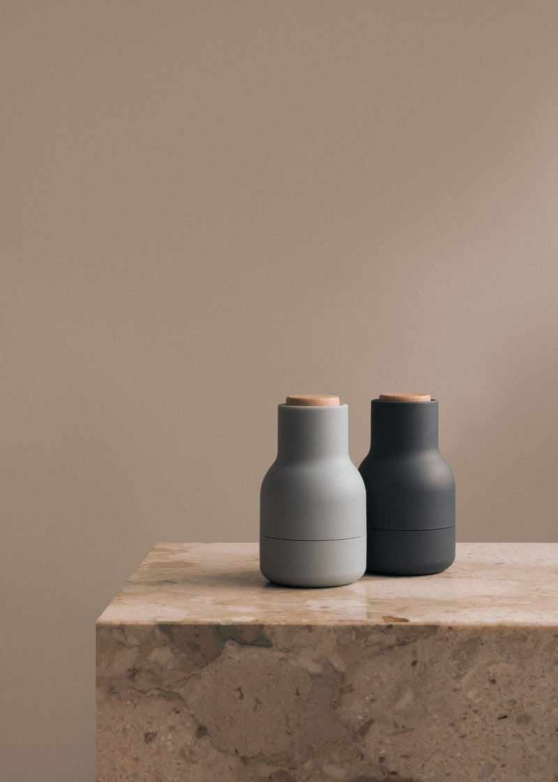 Bottle Grinders Small - Set of 2 - Audo Copenhagen - Kitchen Tools - Hunting Green - Walnut Lid - HORNE