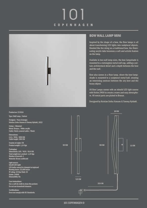 Bow Wall Lamp - 101 Copenhagen Lighting - Mini - HORNE