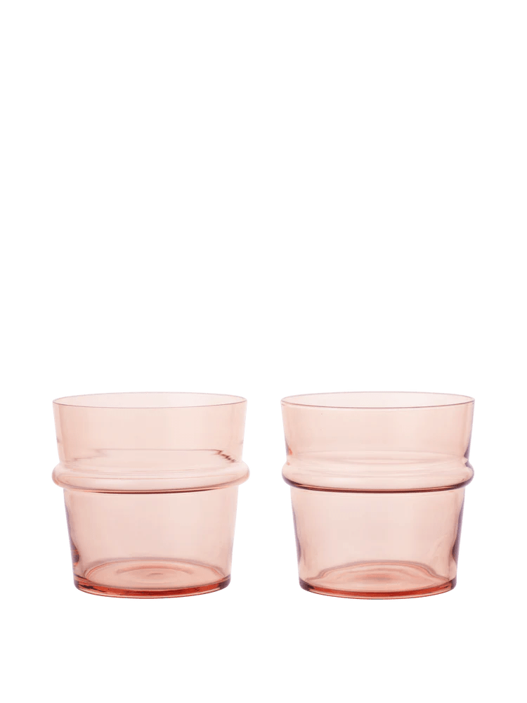 Boya Low Glasses - Set of 2 - Ferm Living Glassware - Blush - HORNE