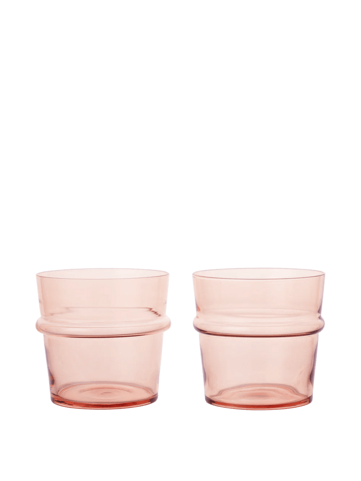 Boya Low Glasses - Set of 2 - Ferm Living Glassware - Blush - HORNE