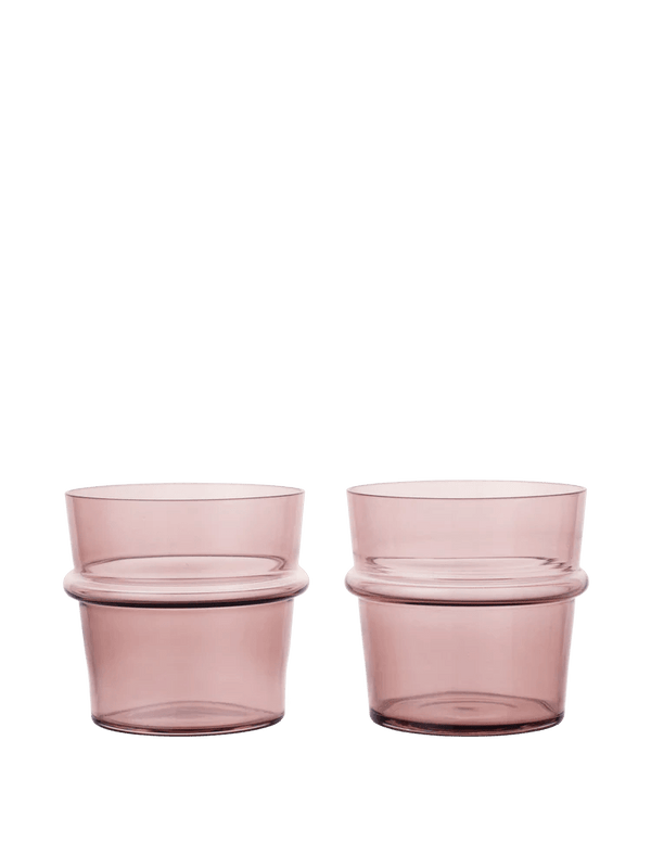 Boya Low Glasses - Set of 2 - Ferm Living Glassware - Mauve - HORNE