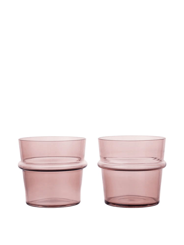 Boya Low Glasses - Set of 2 - Ferm Living Glassware - Blush - HORNE