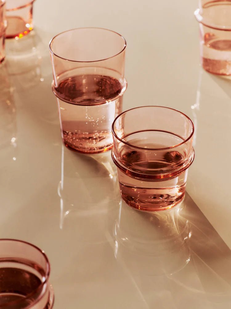Boya Low Glasses - Set of 2 - Ferm Living Glassware - Blush - HORNE