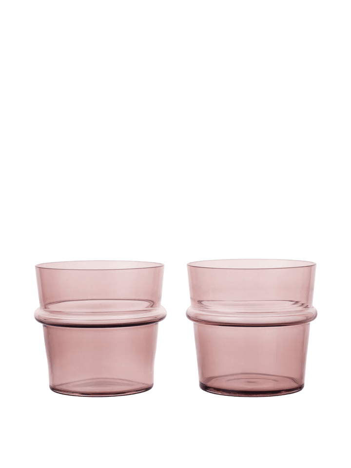 Boya Low Glasses - Set of 2 - Ferm Living Glassware - Mauve - HORNE