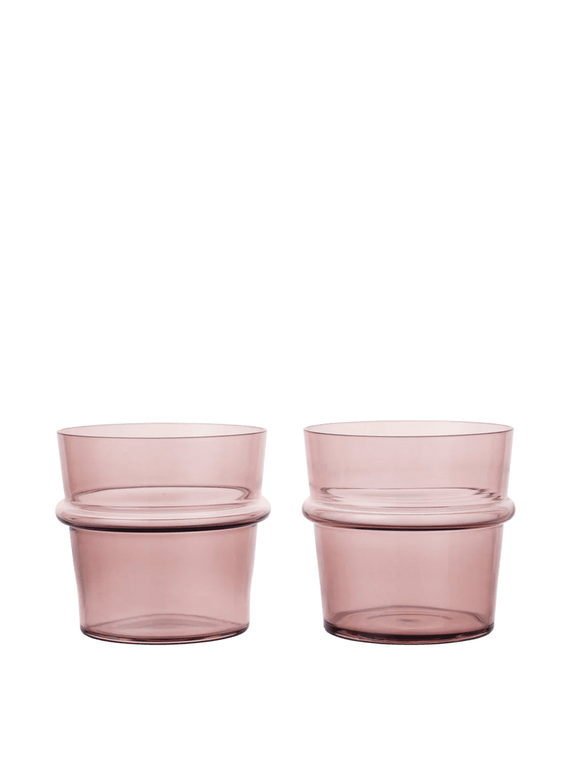 Boya Low Glasses - Set of 2 - Ferm Living Glassware - Blush - HORNE
