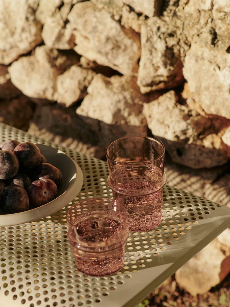 Boya Low Glasses - Set of 2 - Ferm Living Glassware - Blush - HORNE