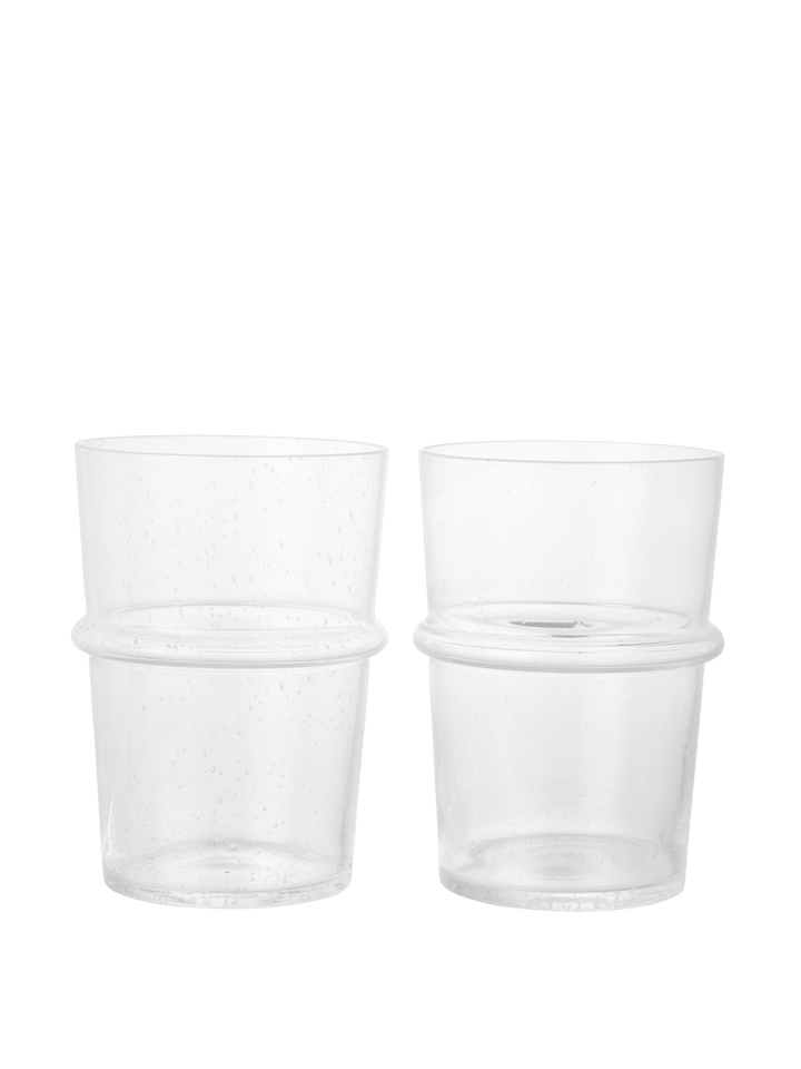 Boya Tall Glasses - Set of 2 - Clear with bubbles - Ferm Living