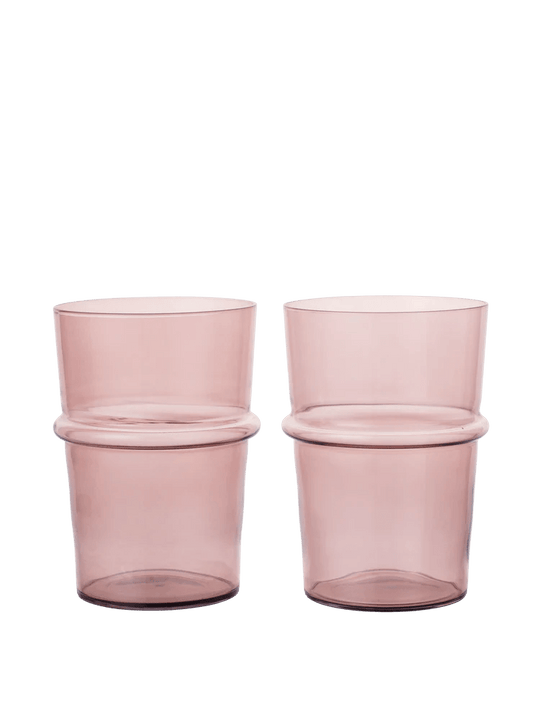 Boya Tall Glasses - Set of 2 - Ferm Living Glassware - Mauve - HORNE