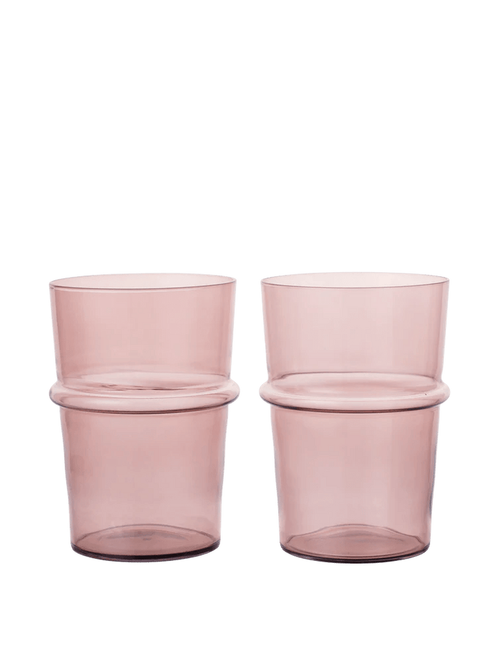 Boya Tall Glasses - Set of 2 - Ferm Living Glassware - Mauve - HORNE
