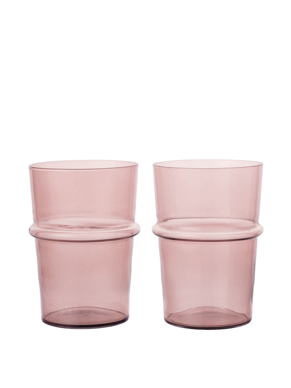 Boya Tall Glasses - Set of 2 - Ferm Living Glassware - Mauve - HORNE