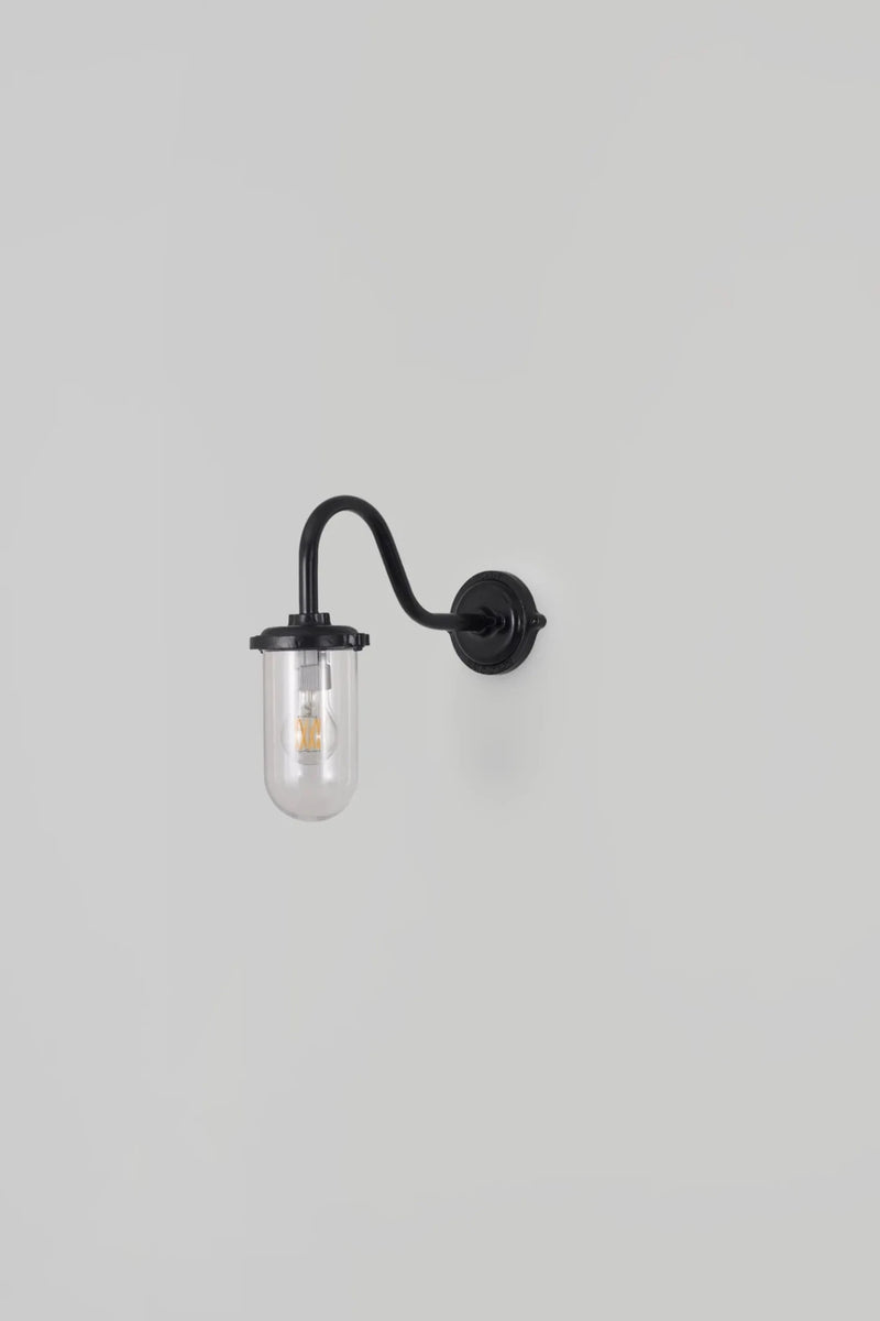 Bracket Light Swan Neck - 100W - Davey Lighting Outdoor Lights - Galvanised Silver - Frosted - HORNE