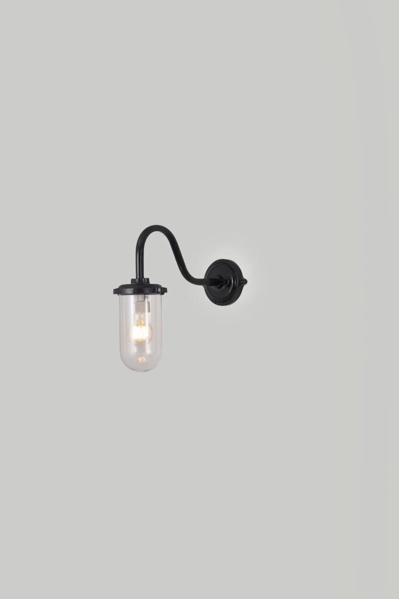 Bracket Light Swan Neck - 100W - Davey Lighting Outdoor Lights - Galvanised Silver - Frosted - HORNE