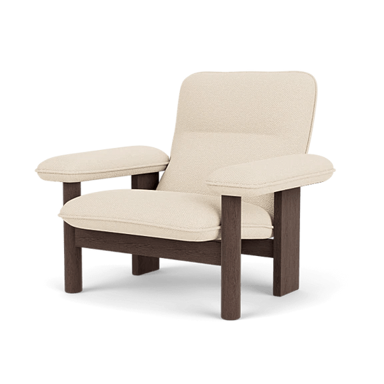 Brasilia Lounge Chair - High Back - Textile - Audo Copenhagen Chairs - Dark Stained Oak - Logan Jasmine Fabric - HORNE