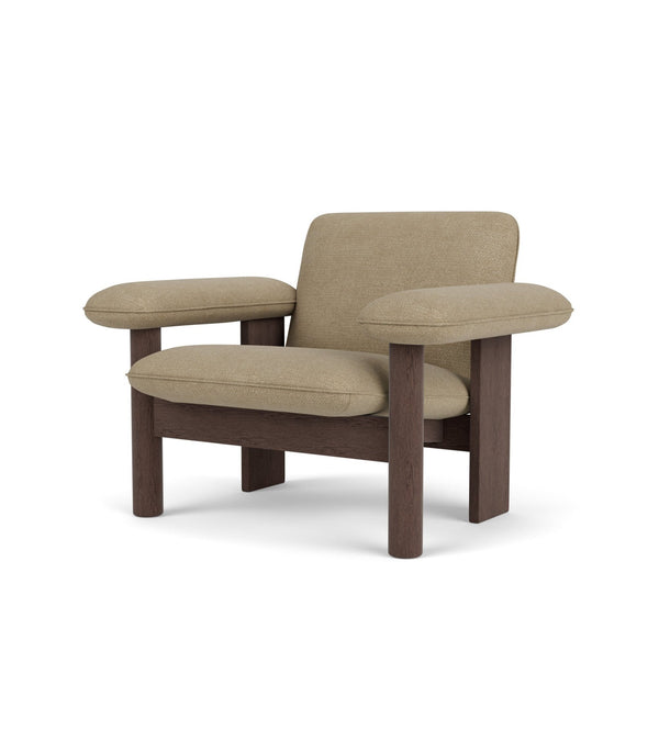 Brasilia Lounge Chair, Low Back - Textile - Audo Copenhagen - Chairs - Dark Stained Oak - Audo Boucl√© 02 - HORNE