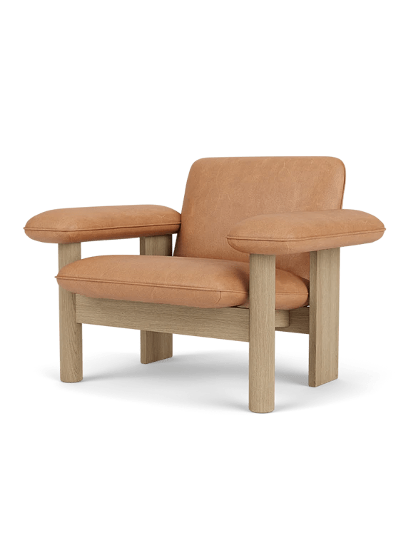Brasilia Lounge Chair - Low Back - Textile - Audo Copenhagen Chairs - Natural Oak - Dunes Camel 21004 - HORNE