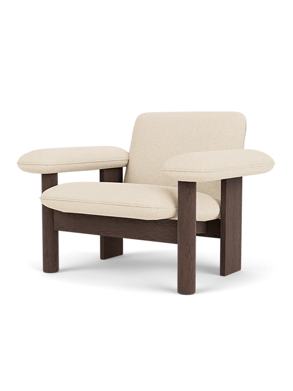 Brasilia Lounge Chair - Low Back - Textile - Audo Copenhagen Chairs - Dark Stained Oak - Logan Jasmine - HORNE