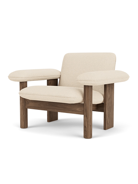 Brasilia Lounge Chair - Low Back - Textile - Audo Copenhagen Chairs - Natural Oak - Audo Bouclé 02 - HORNE