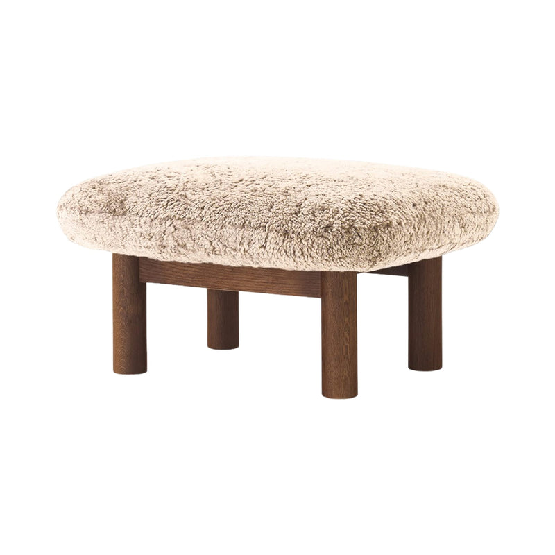 Brasilia Ottoman - Sheepskin - Audo Copenhagen Chairs - Sahara - Walnut - HORNE