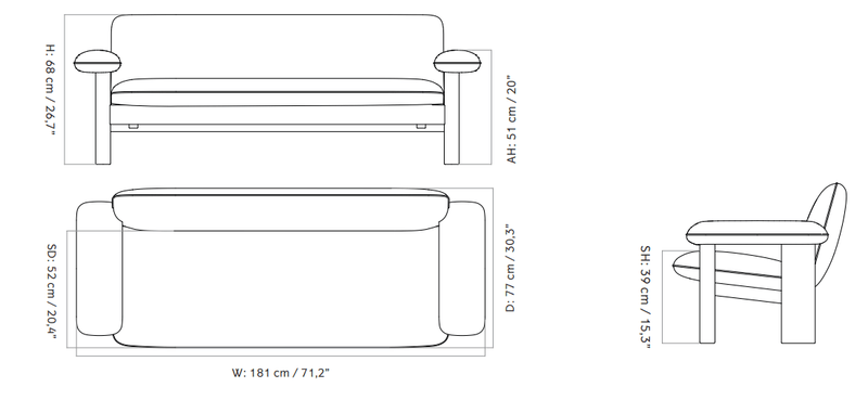 Brasilia Sofa - Textile - Audo Copenhagen - Sofas - Natural Oak - Audo Boucl√© 02 - HORNE