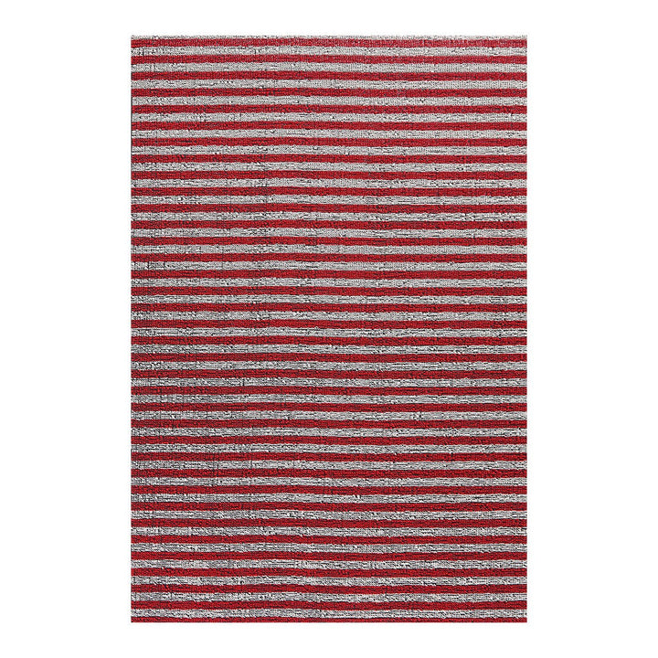 Breton Stripe Shag Rug in Candy