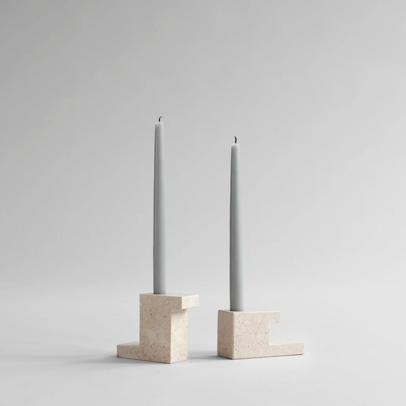 Brick Candle Holder - 101 Copenhagen Candle Holders - Calacatta - Low - HORNE