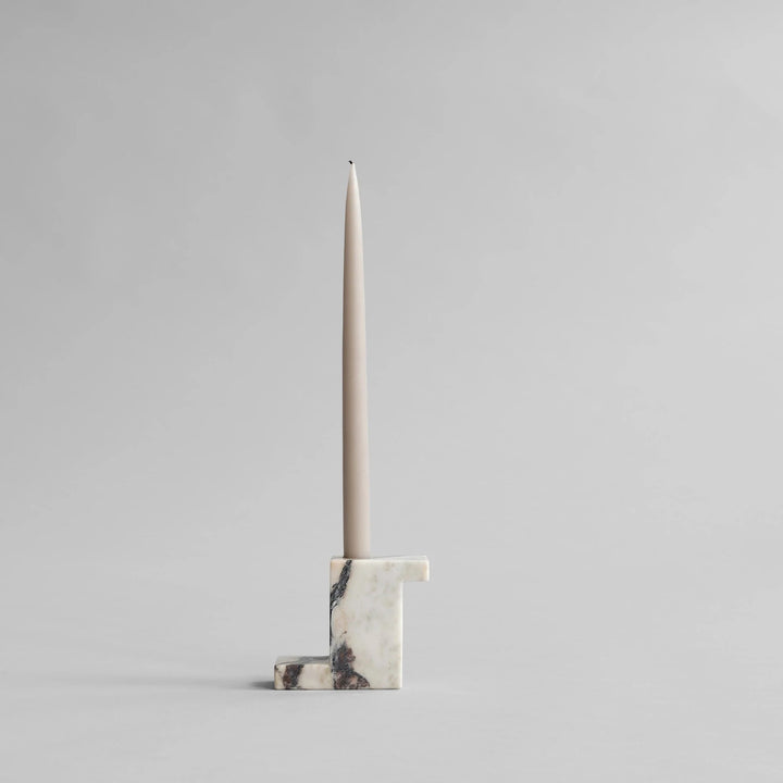 Brick Candle Holder - 101 Copenhagen Candle Holders - Calacatta - Low - HORNE