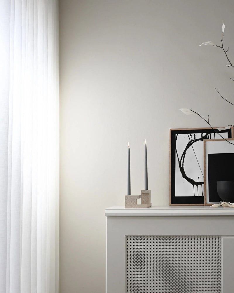 Brick Candle Holder - 101 Copenhagen Candle Holders - Calacatta - Low - HORNE