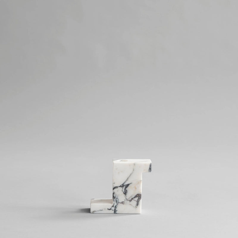 Brick Candle Holder - 101 Copenhagen Candle Holders - Calacatta - Low - HORNE