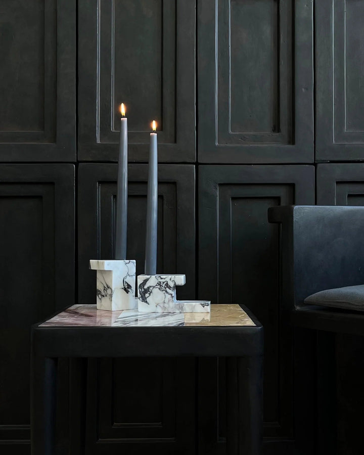 Brick Candle Holder - 101 Copenhagen Candle Holders - Calacatta - Low - HORNE