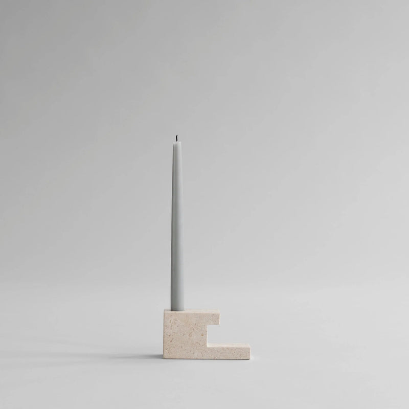Brick Candle Holder - 101 Copenhagen Candle Holders - Calacatta - Low - HORNE