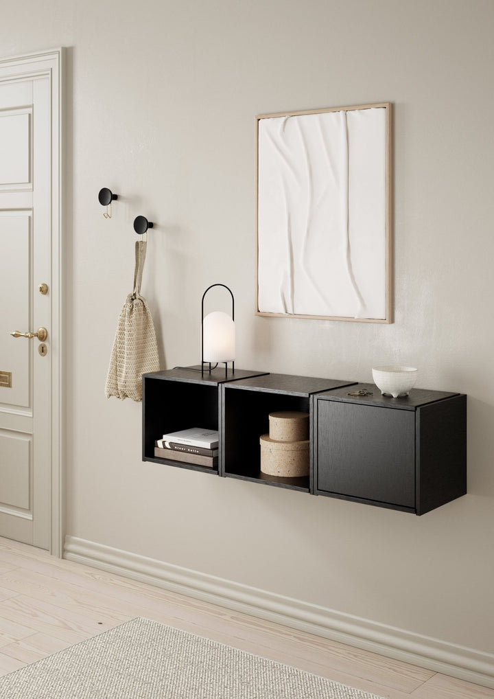 Oak Bricks Storage System in a modern living space